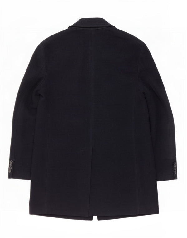 French Connection Mens Overcoat UK 40 Large Navy Blue Wool
