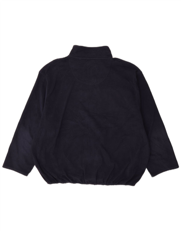 Canda - Jersey de forro polar con cuello y cremallera para hombre, 3XL, azul marino