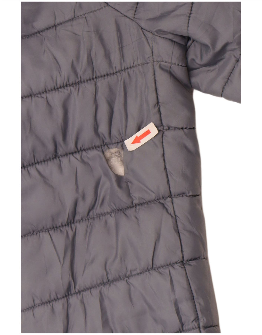 Zara Mujer Chaqueta Acolchada Con Capucha UK 44 Grande Poliéster Gris