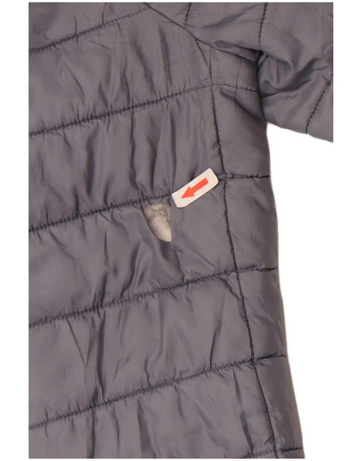 Zara Mujer Chaqueta Acolchada Con Capucha UK 44 Grande Poliéster Gris