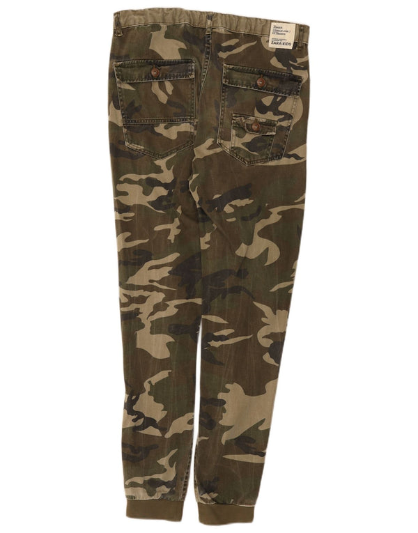 Zara Pantalón Chino Joggers para Niños 13-14 Años W30 L28 Camuflaje Verde