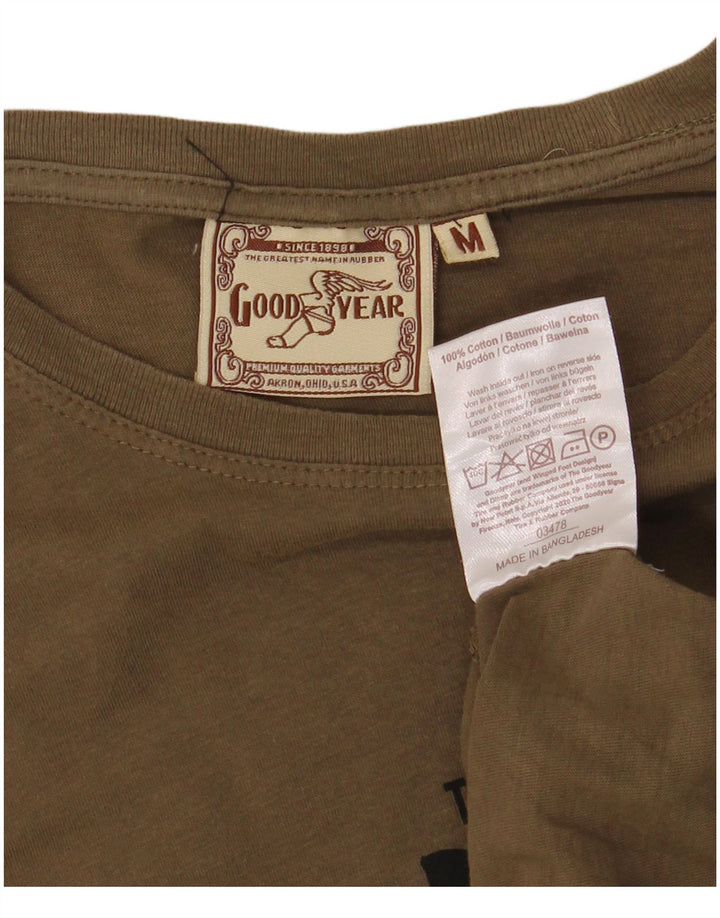 GOOD YEAR Camiseta gráfica para hombre Top Algodón caqui mediano