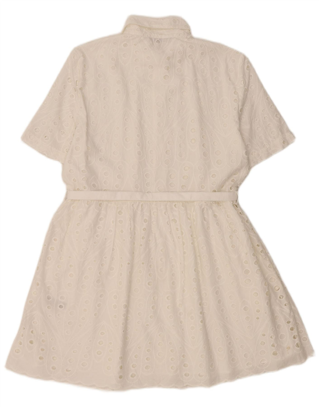 Zara Vestido Camisero Mujer UK 44 Mediano Blanco