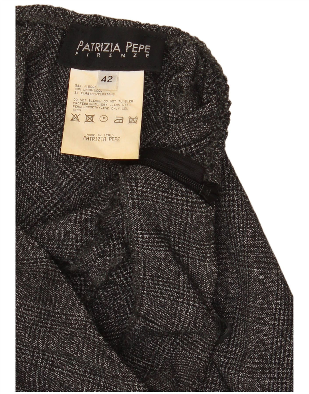Patrizia Pepe Vestido Mujer IT 42 Viscosa Pata De Gallo Gris Medio