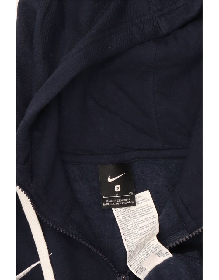 NIKE Sudadera con capucha y cremallera para hombre, talla pequeña, algodón azul marino