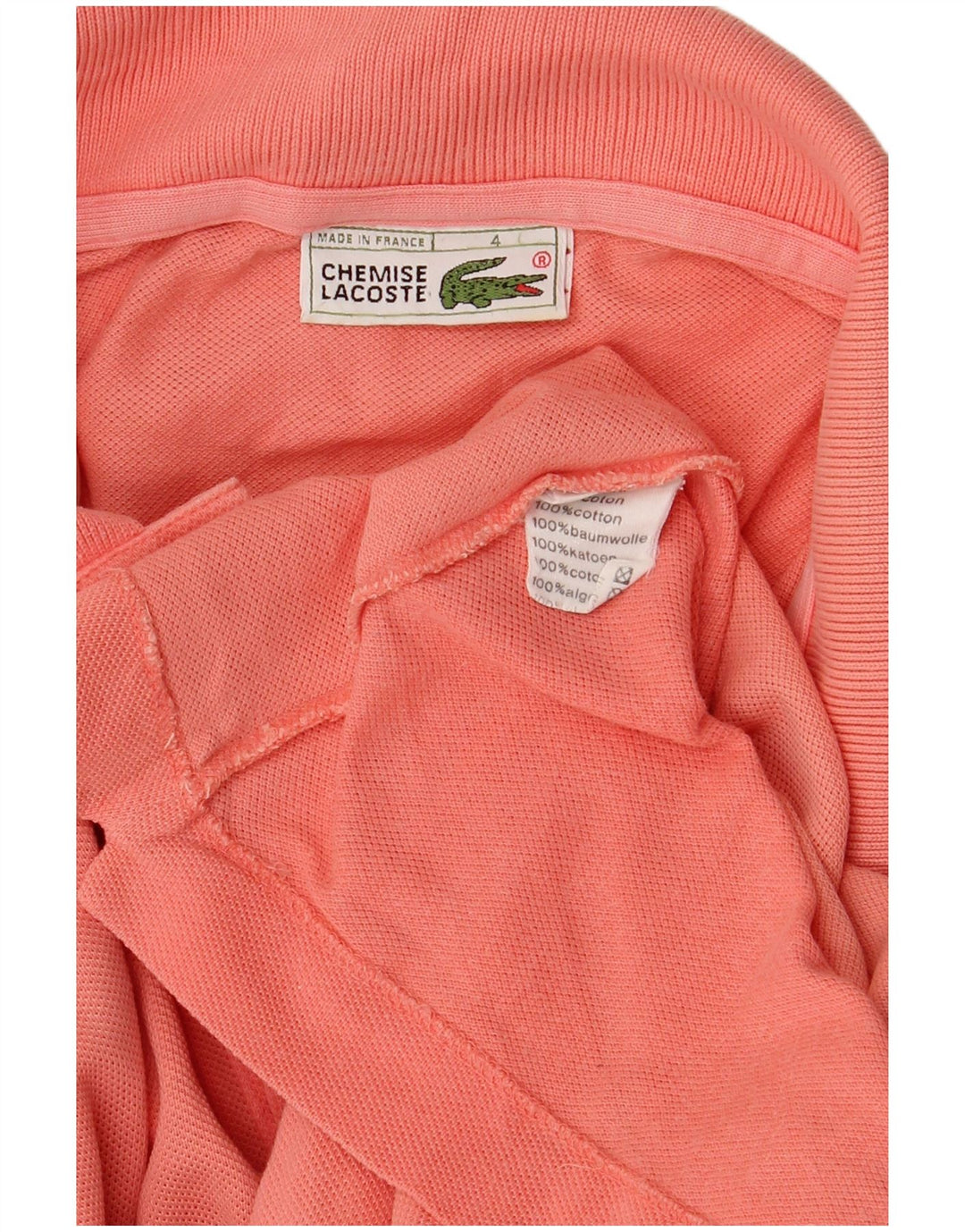 Polo Lacoste para hombre talla 4 algodón rosa mediano