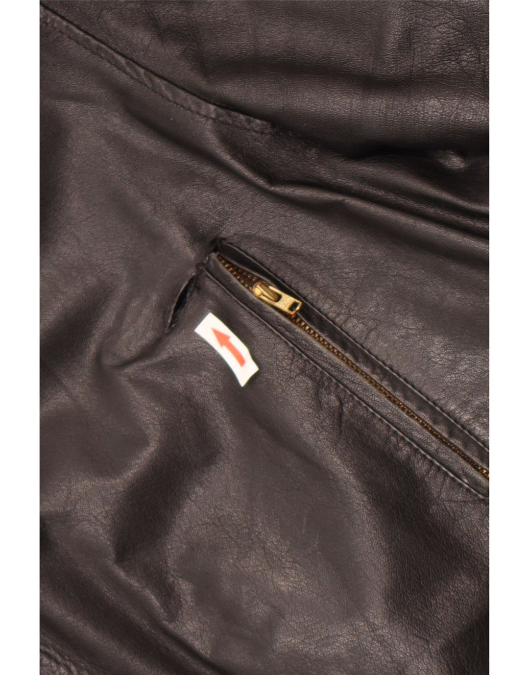 Chaqueta de cuero vintage para hombre IT 52 XL cuero negro