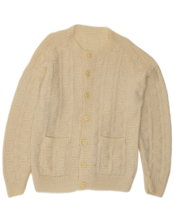Vintage hombres Cardigan suéter grande beige