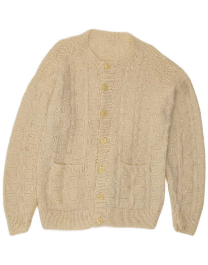Vintage hombres Cardigan suéter grande beige