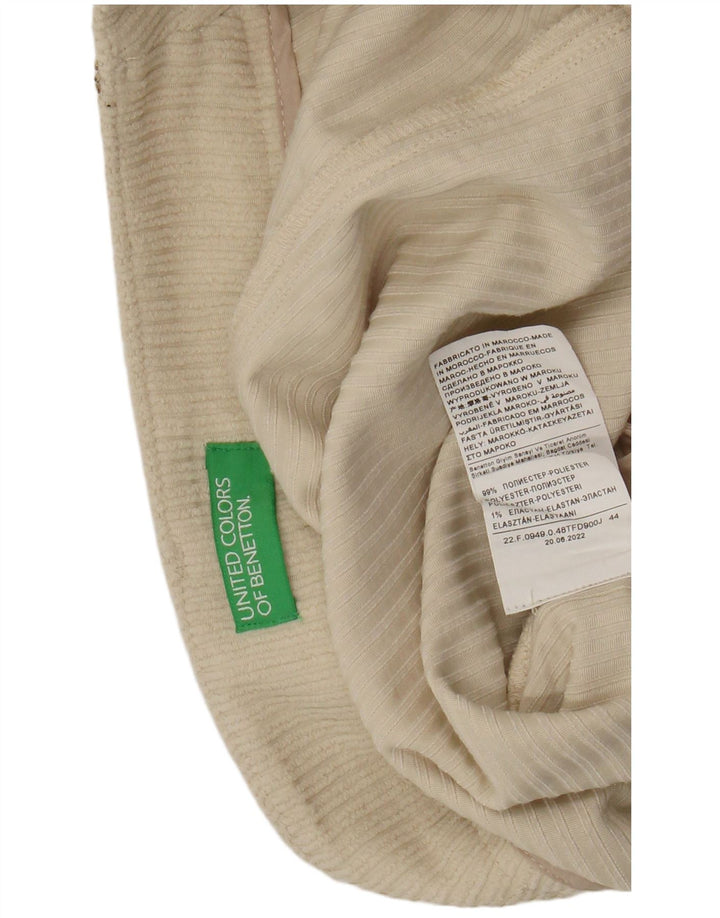 Benetton Pantalones Cortos De Pana Para Mujer UK 42 Medium W28 Poliéster Beige