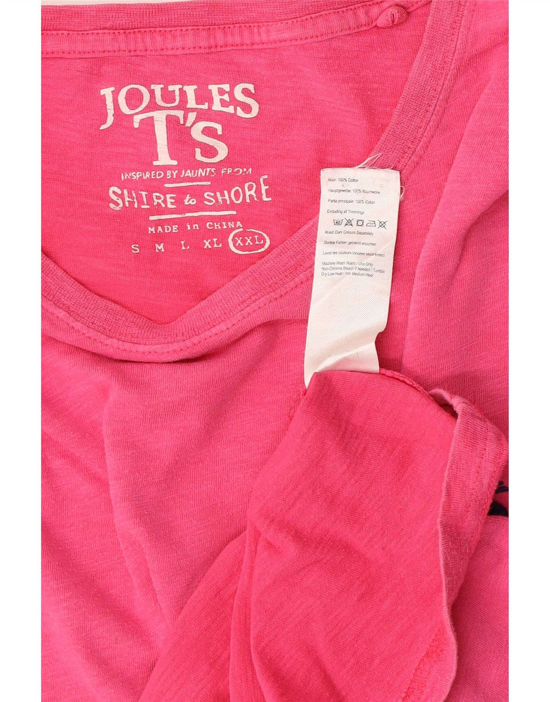 Joules Camiseta Hombre Top 2XL Rosa Algodón