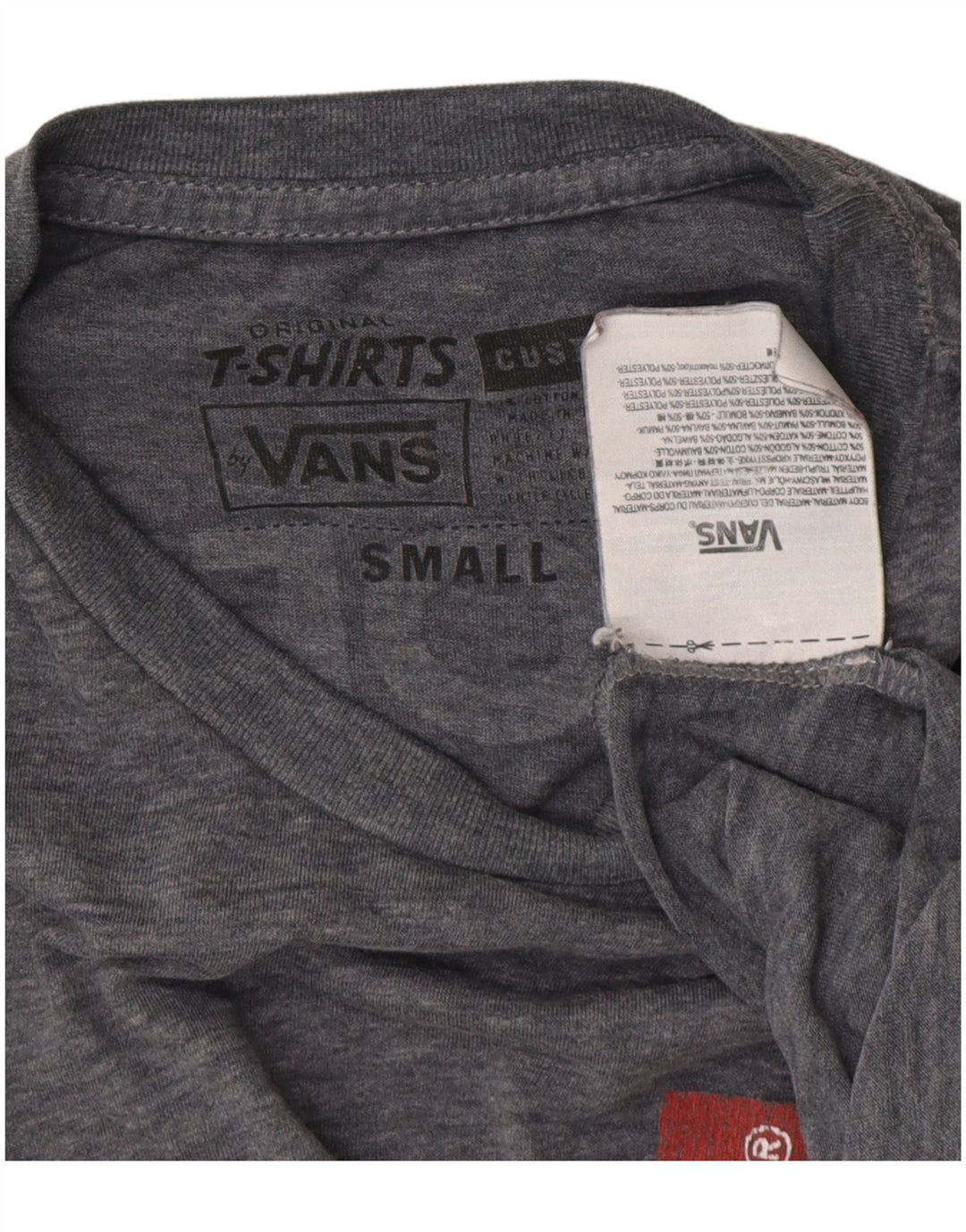 VANS Camiseta gráfica de ajuste personalizado para hombre Top pequeño de algodón moteado gris