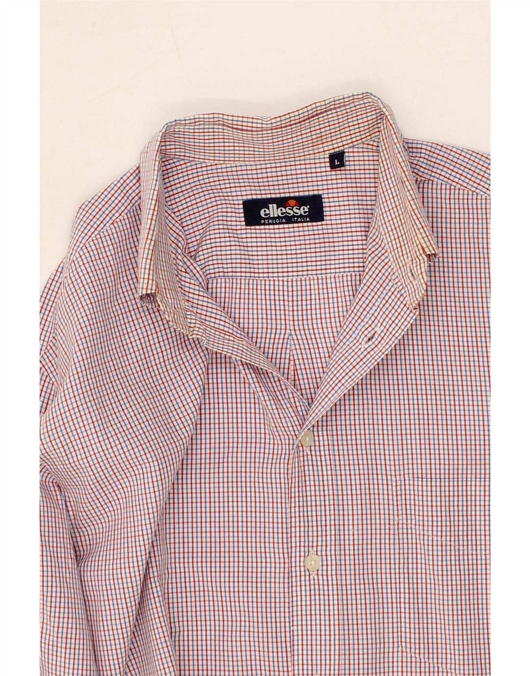 ELLESSE Mens Shirt Large Red Check Cotton Vintage Ellesse and Second-Hand Ellesse from Messina Hembry 