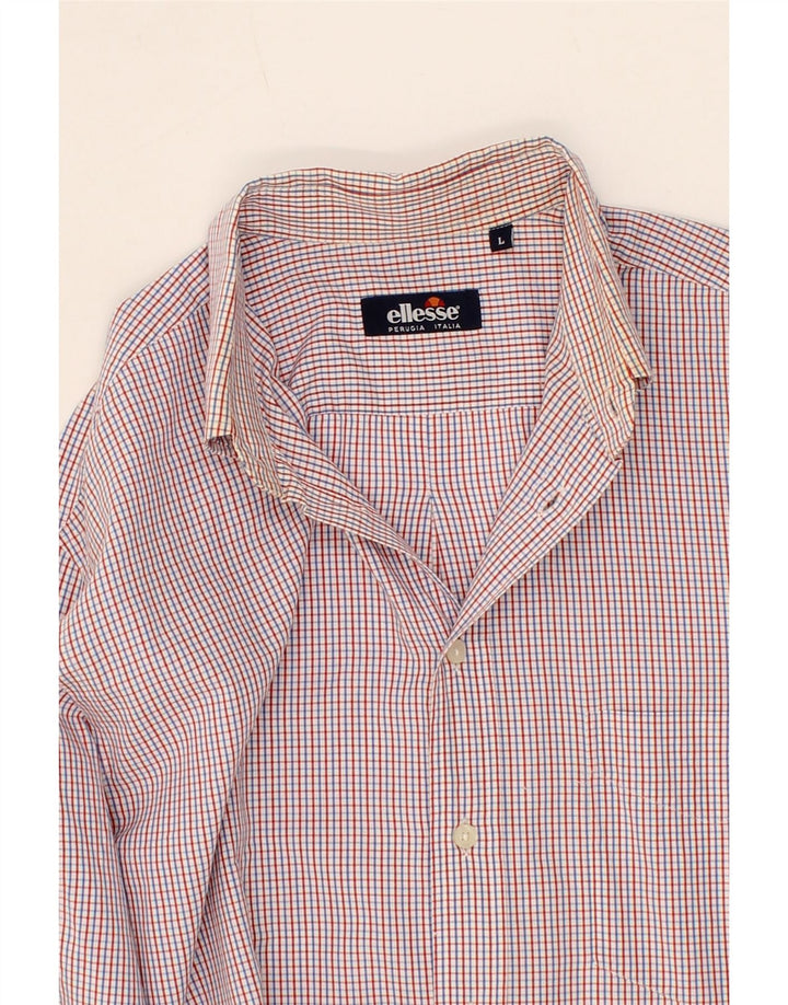 ELLESSE Mens Shirt Large Red Check Cotton Vintage Ellesse and Second-Hand Ellesse from Messina Hembry 