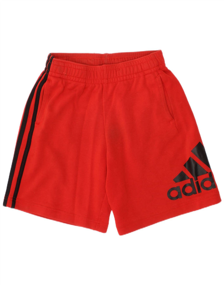 Adidas - Pantalones cortos deportivos para niños (9-10 años), color rojo