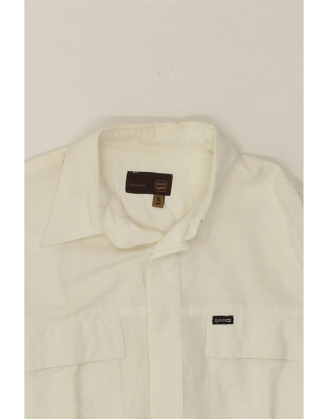 GAS Mens Shirt Small Off White Linen Vintage Gas and Second-Hand Gas from Messina Hembry 
