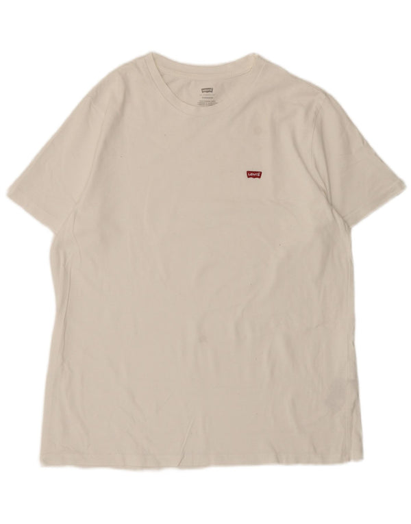 Levi's Camiseta estándar para hombre Top grande de algodón blanco