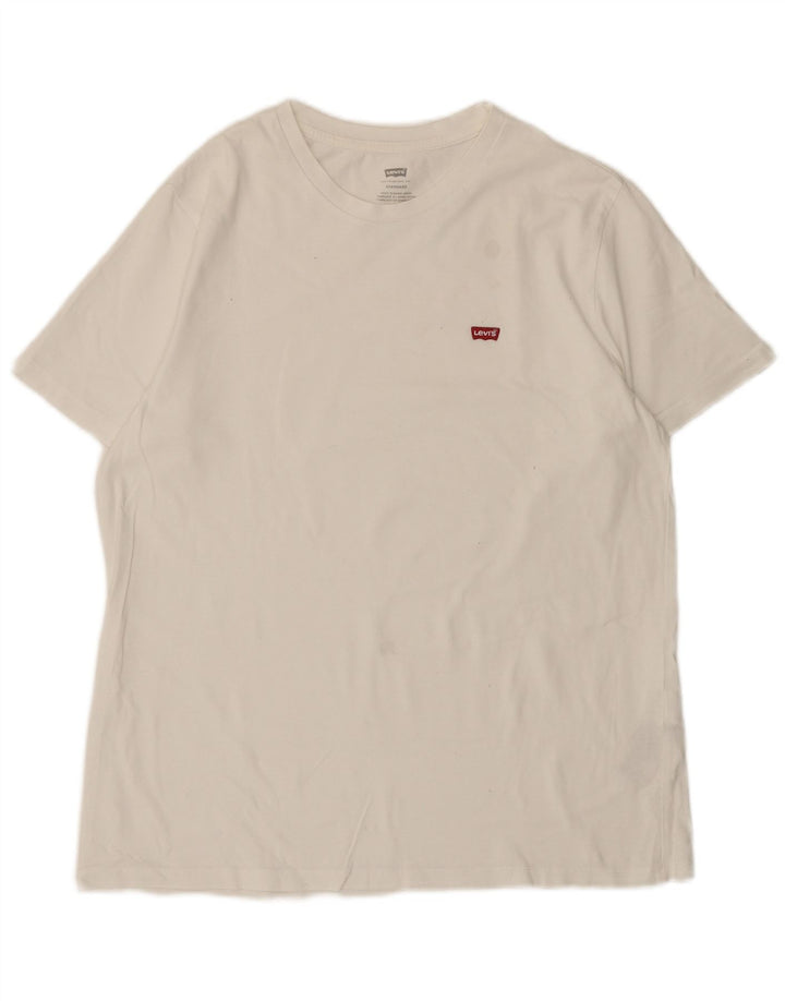 Levi's Camiseta estándar para hombre Top grande de algodón blanco