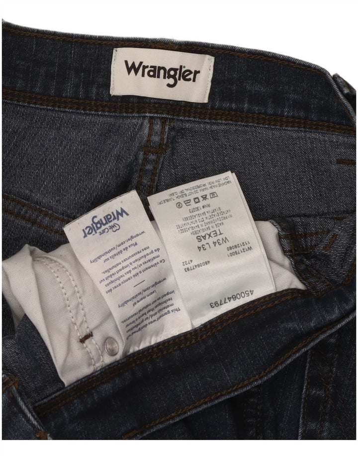 Wrangler Vaqueros rectos Texas para hombre W34 L34 Algodón azul