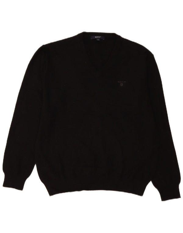 Gant Jersey con Cuello en V para Mujer UK 40 XL Lana Negra