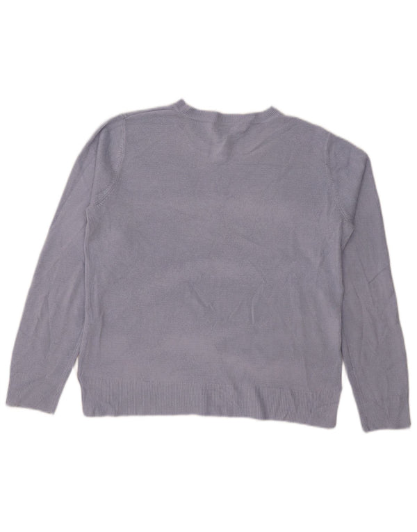 Marks & Spencer Suéter de cuello redondo para mujer UK 44 Viscosa azul grande