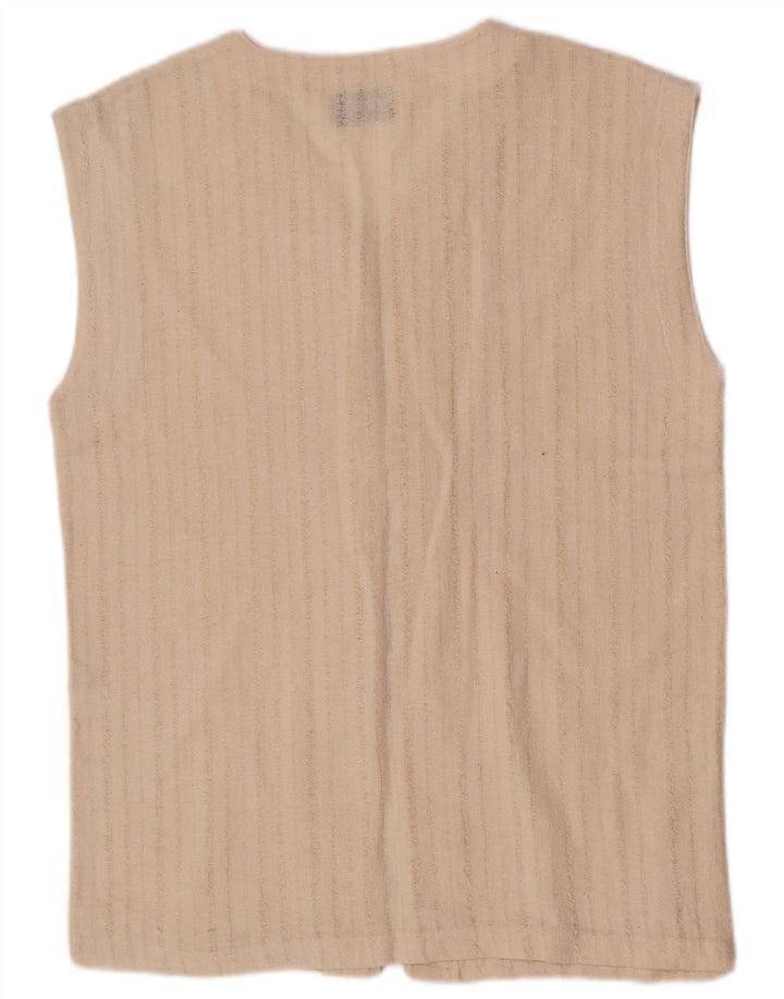 Chaleco Mills para mujer Reino Unido 40 Grande Algodón a rayas blanco roto