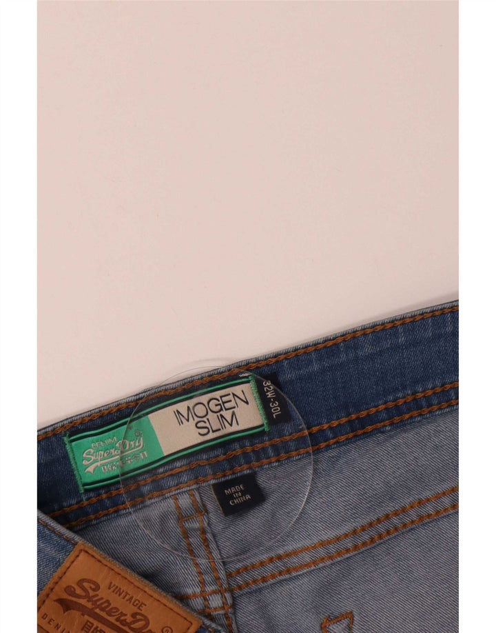 Superdry Mujer Imogen Slim Jeans W32 L30 Algodón Azul