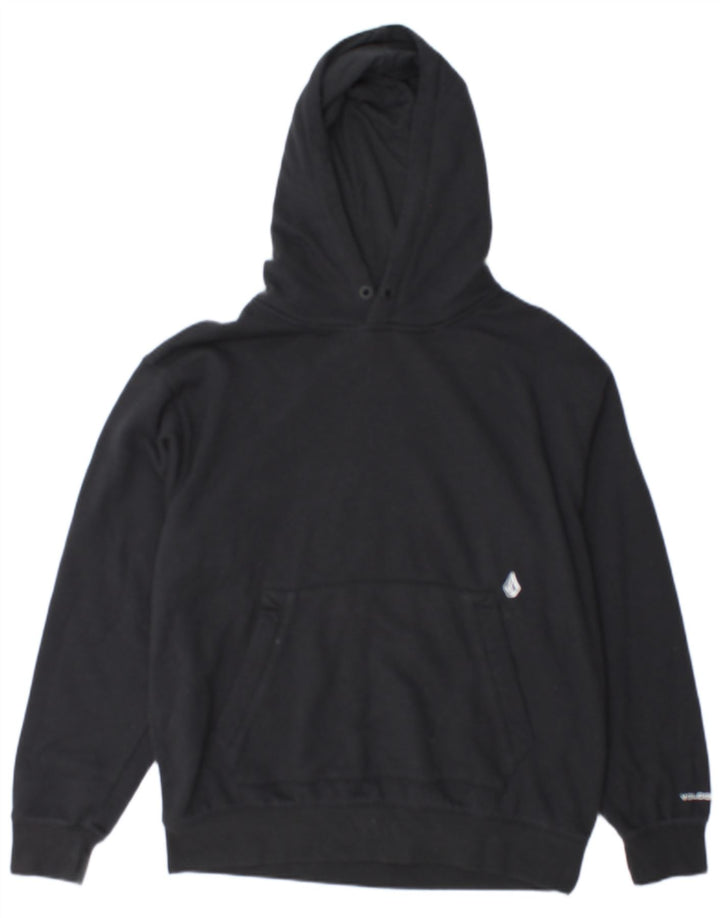 Volcom Sudadera con capucha gráfica para hombre, jersey pequeño de algodón negro