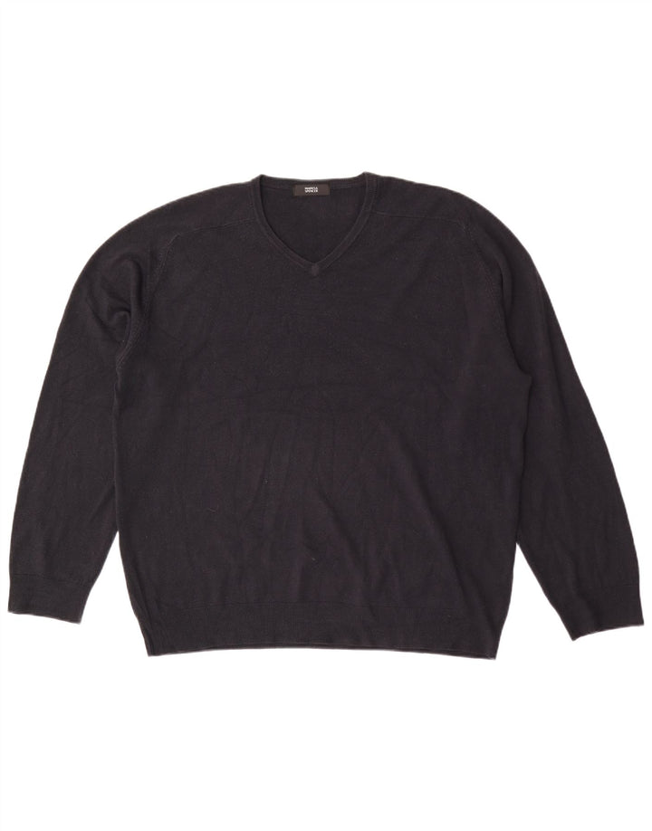 Marks & Spencer Jersey con Cuello en V para Hombre XL Acrílico Azul Marino