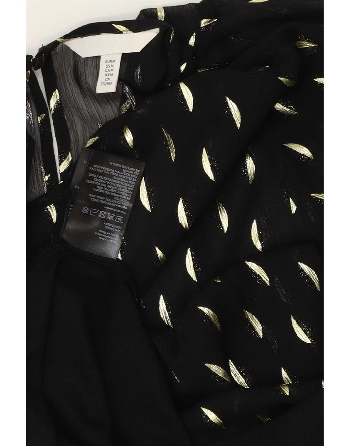 H&M Vestido largo para mujer UK 44 Poliéster con lunares negros medianos