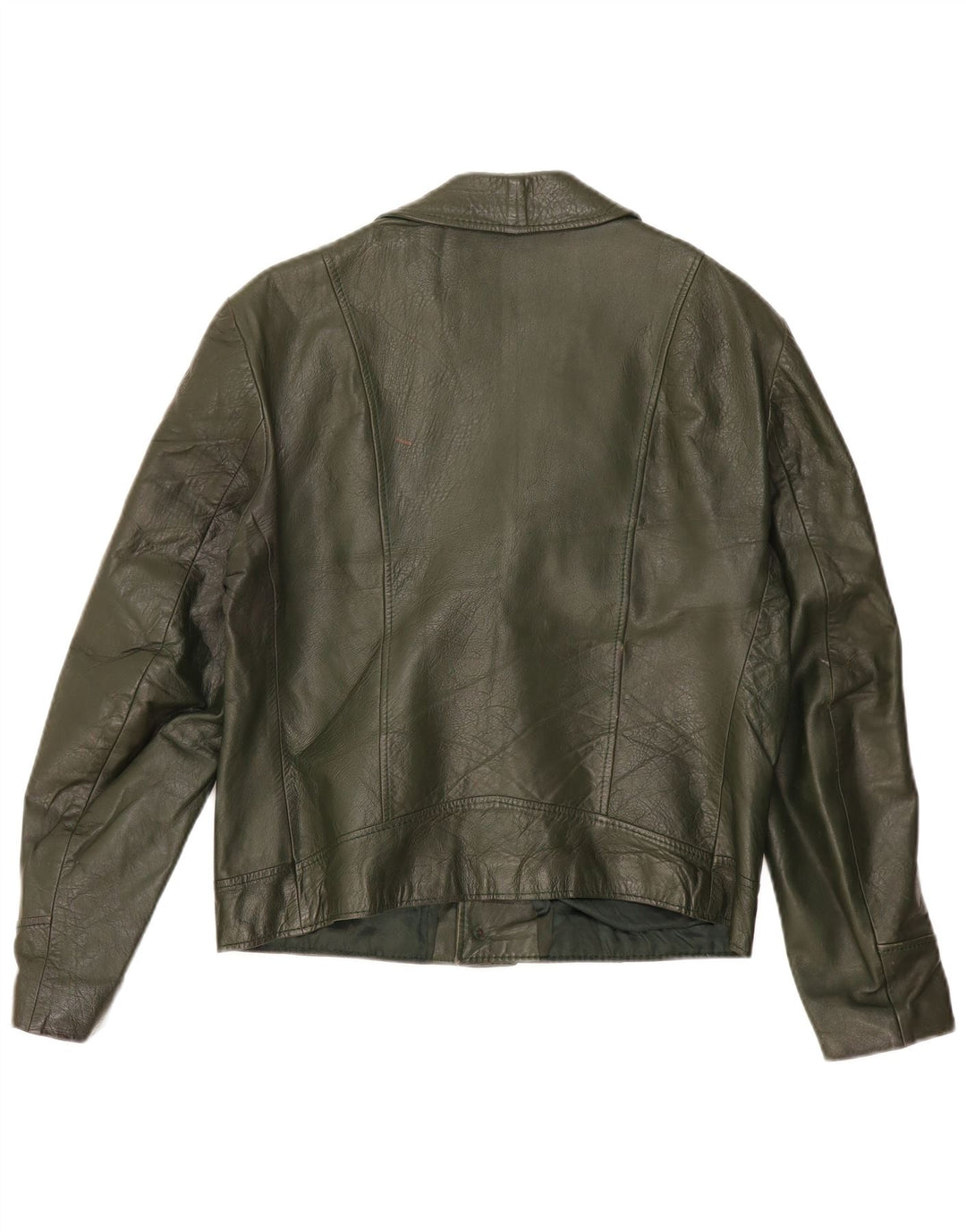 Chaqueta de cuero vintage para hombre IT 52 XL Caqui