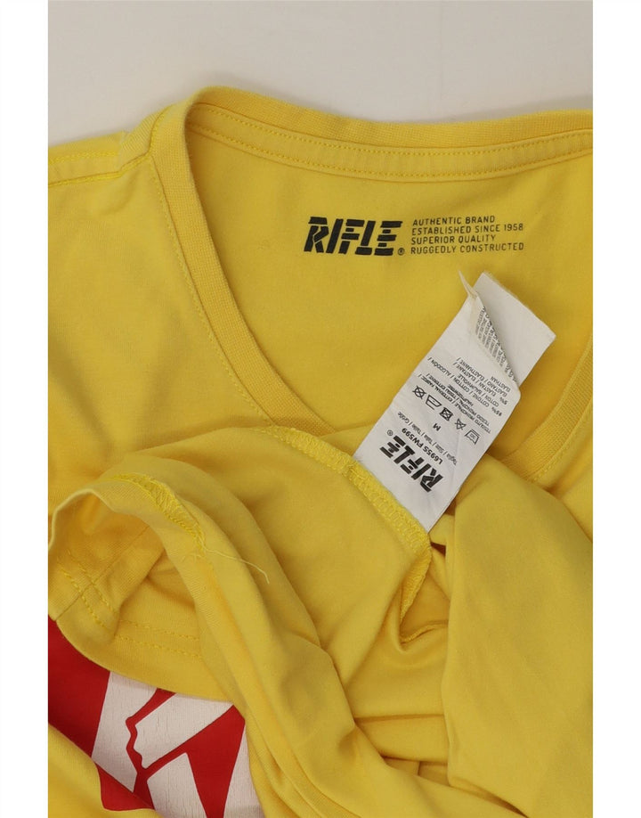 Rifle Camiseta gráfica para hombre Top Algodón amarillo medio