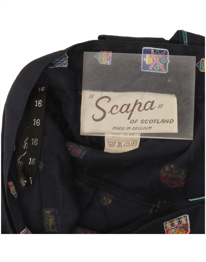Scapa Falda acampanada con estampado abstracto maxi para niña 15-16 años W26 Azul marino