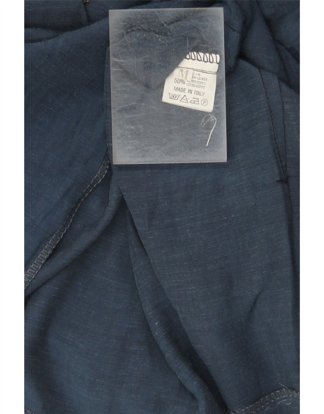 Vintage mujer 4 botón manga corta Blazer chaqueta Reino Unido 12 azul marino medio