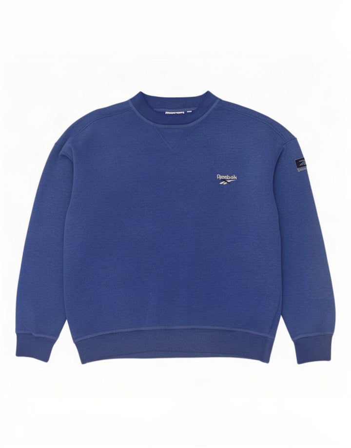 Reebok Hombre Sudadera Jumper Large Azul Poliéster