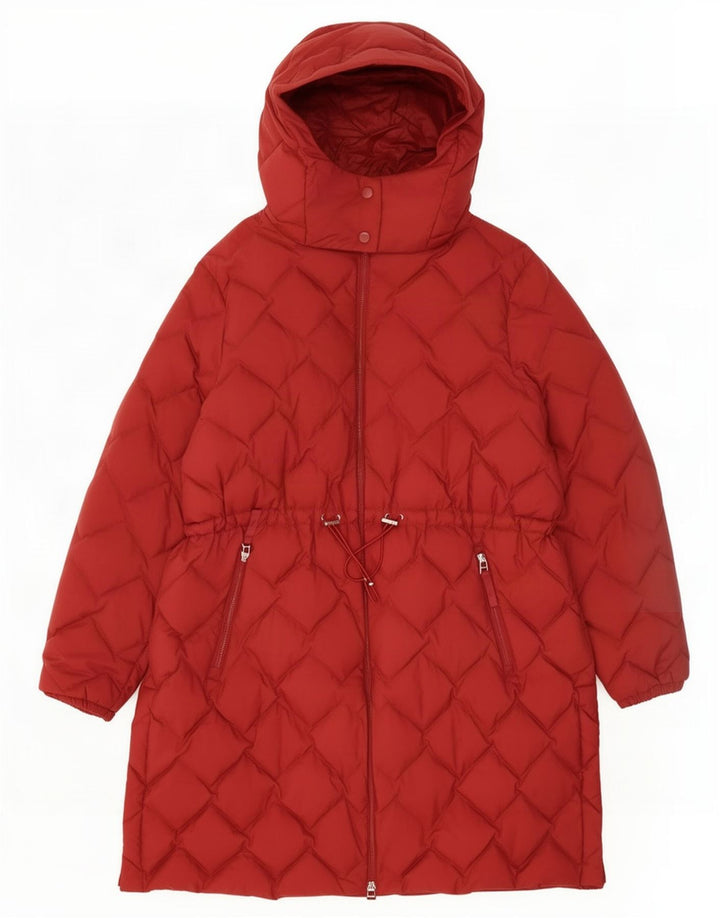 Marks & Spencer Abrigo acolchado con capucha para mujer UK 22 3XL Poliamida roja