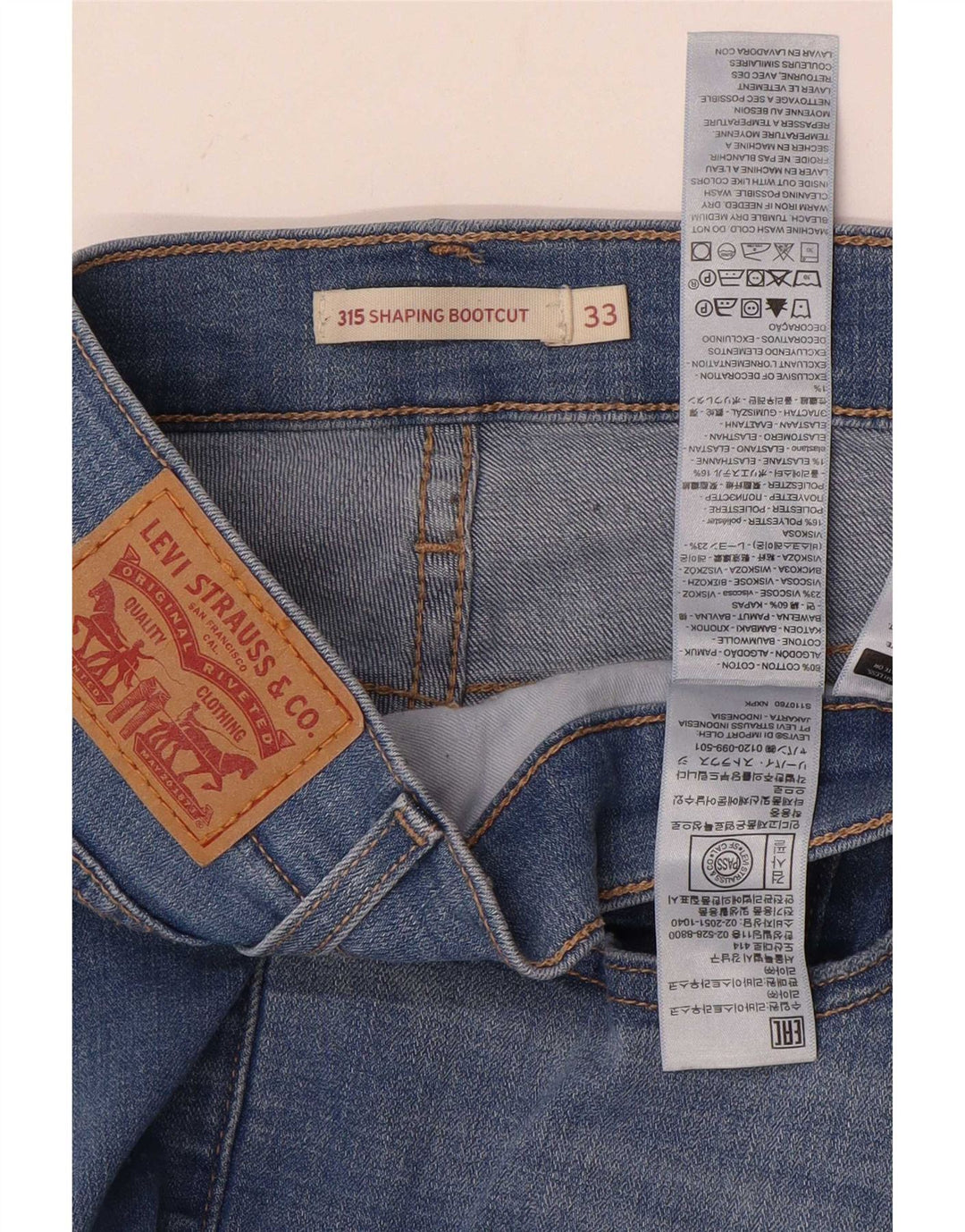 Levi's Mujer 315 Shaping Bootcut Jeans W33 L32 Algodón Azul