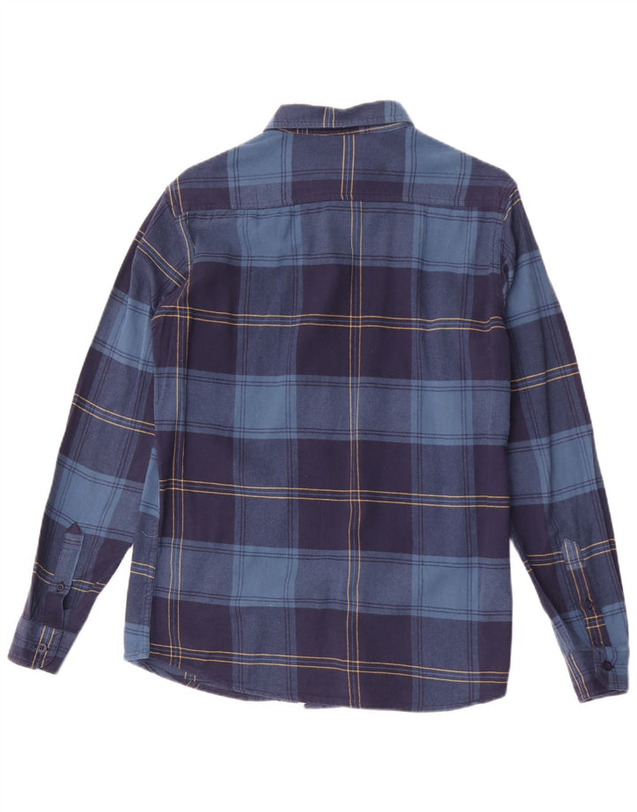Calvin Klein Camisa de franela ajustada para hombre Poliéster a cuadros azul marino medio