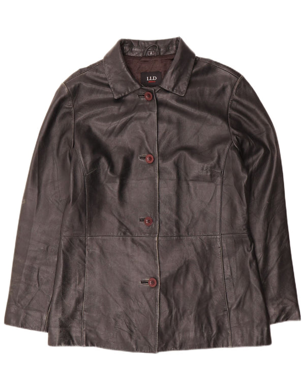 LLD Chaqueta de cuero para mujer UK 44 Grande Cuero negro