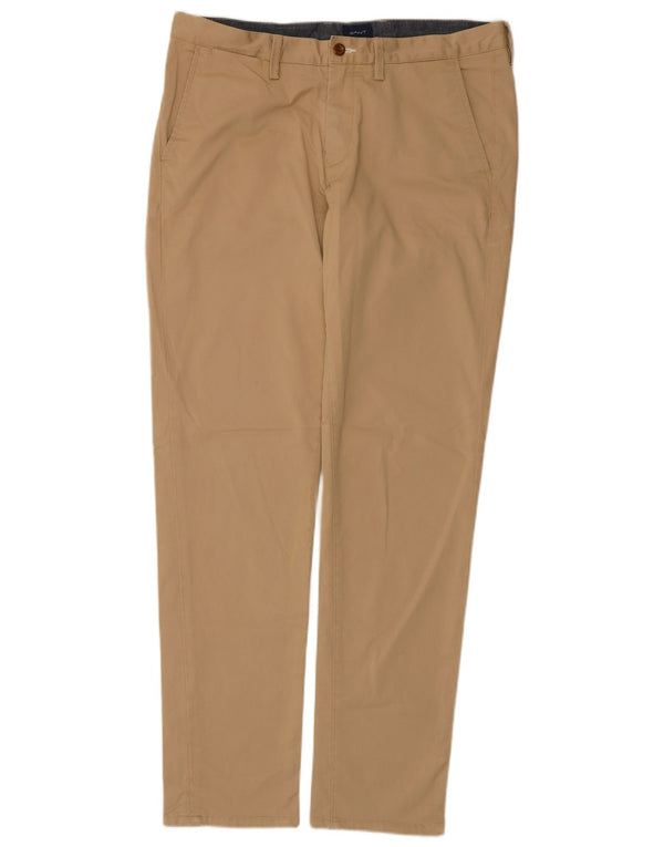 Gant Pantalón chino ajustado para hombre W36 L34 Algodón beige
