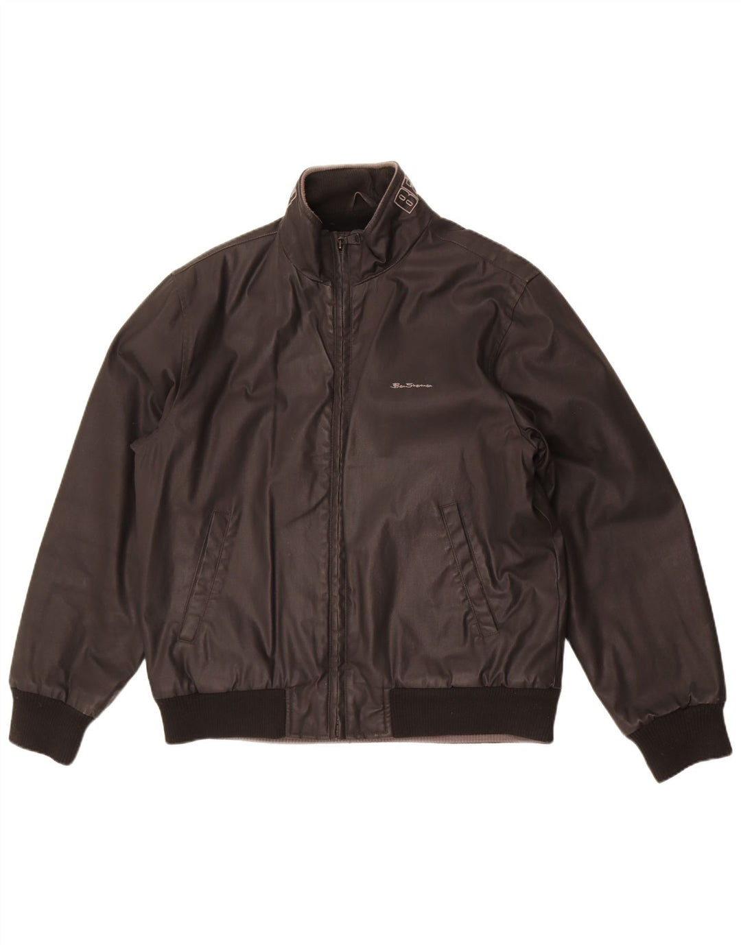 Ben Sherman Chaqueta bomber gráfica para hombre Reino Unido 40 Grande Algodón negro