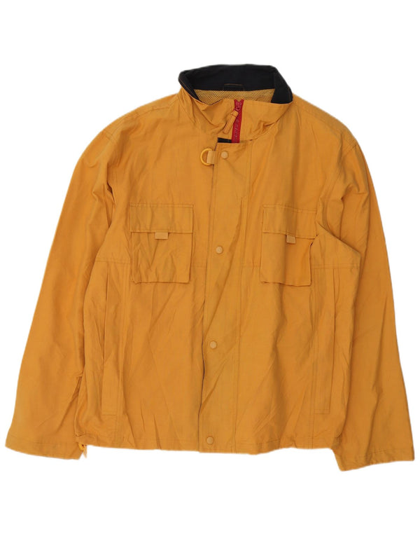 Chaqueta de lluvia vintage para hombre Reino Unido 42 XL Nylon amarillo