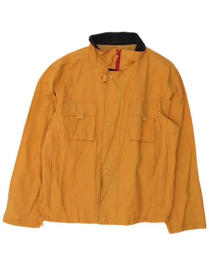 Chaqueta de lluvia vintage para hombre Reino Unido 42 XL Nylon amarillo