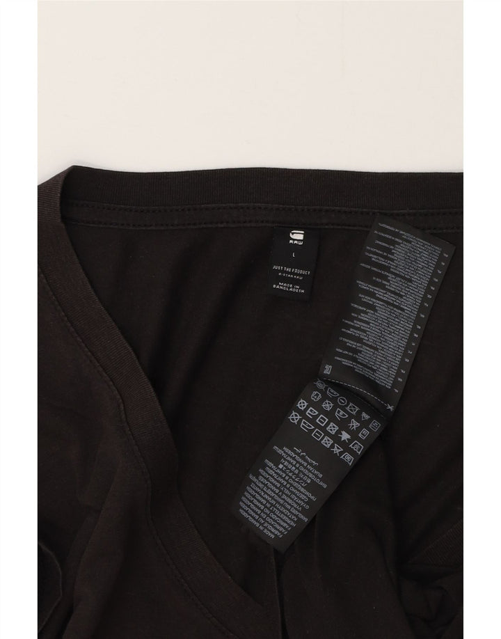 G-STAR Hombre Camiseta Top Grande Negro Algodón