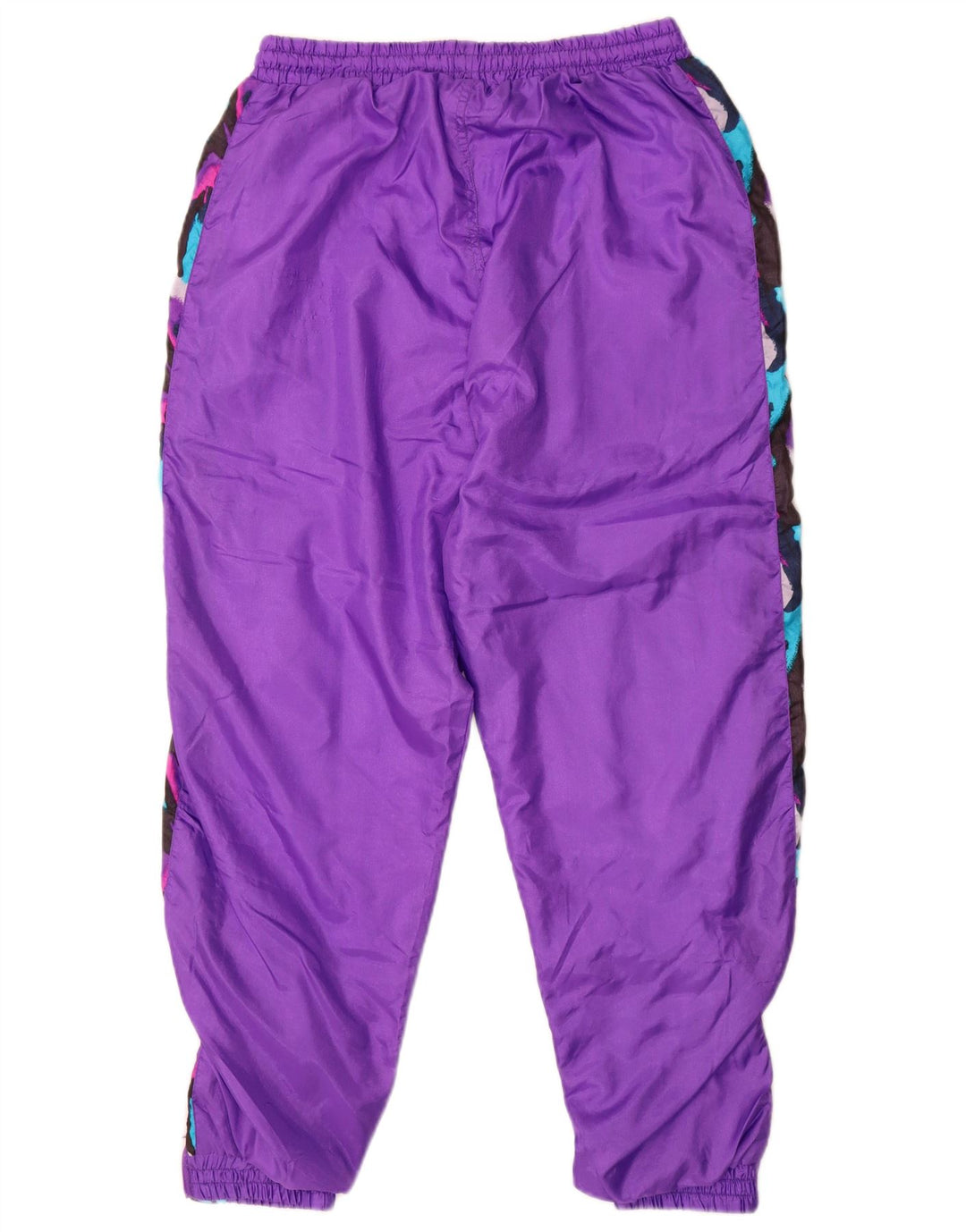 VINTAGE Pantalones de chándal para hombre Joggers Medium Purple Colourblock Nylon
