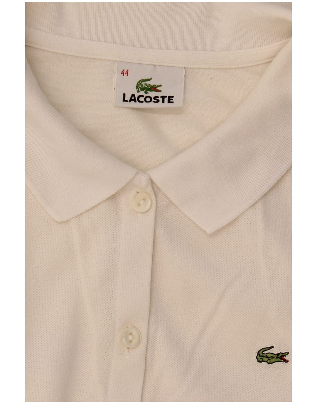 Blusa Lacoste Mujer Manga Corta Talla 44 Grande Blanco