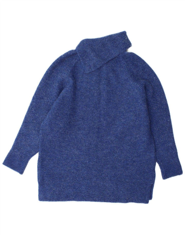 Monsoon Suéter tipo jersey con cuello vuelto para mujer Reino Unido 40 Pequeño Acrílico azul