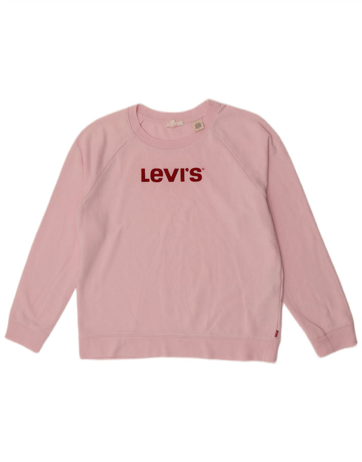Levi's Sudadera extragrande con gráfico para mujer, talla 44, algodón rosa medio