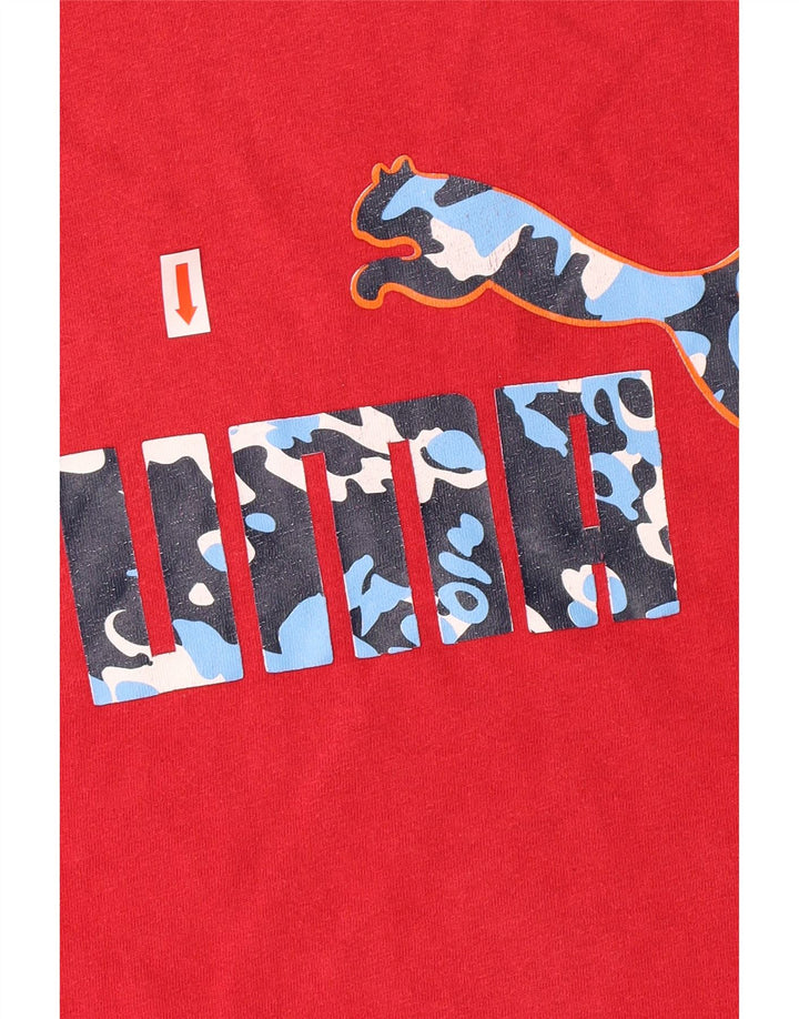 Puma - Camiseta gráfica para hombre, talla grande, algodón rojo
