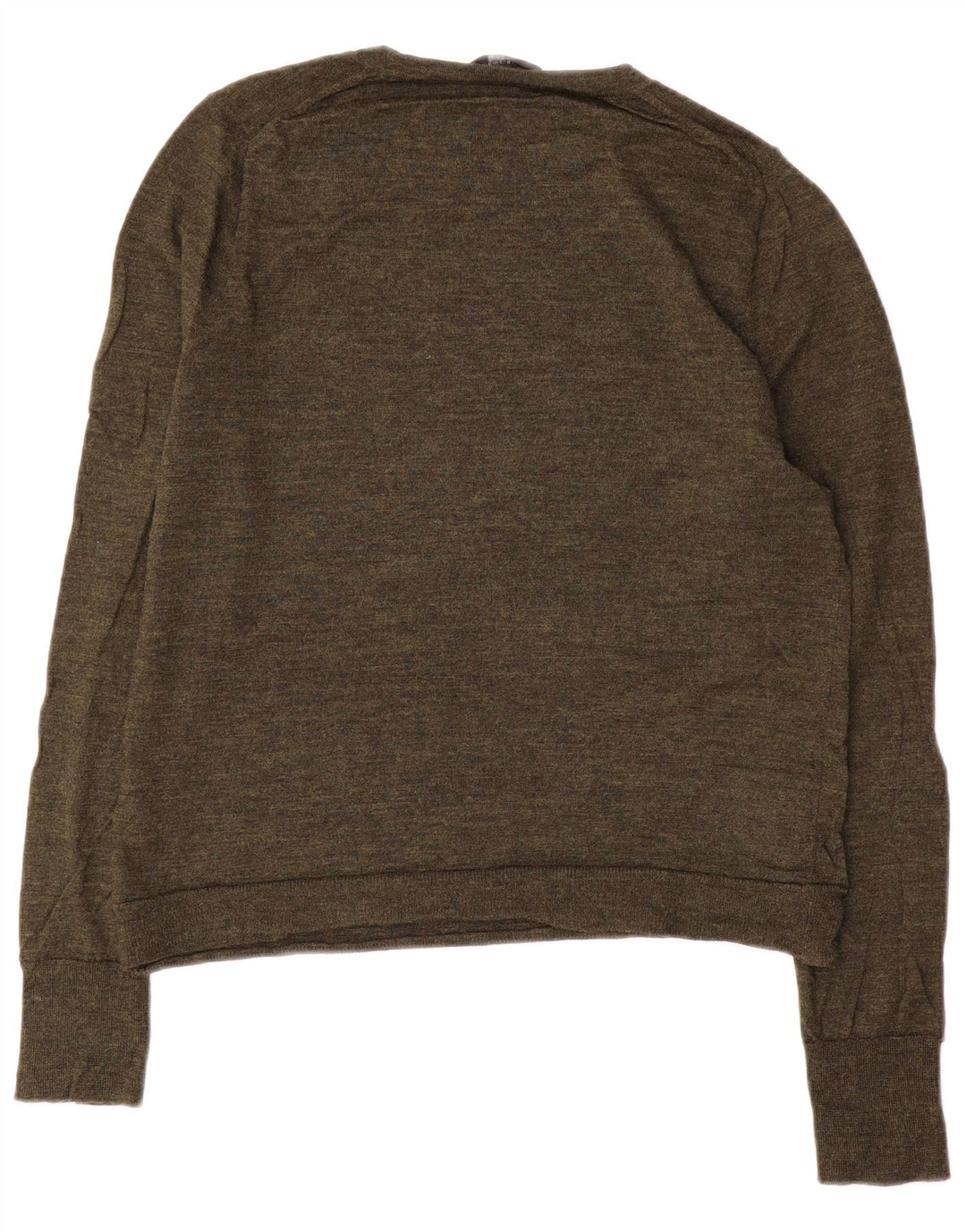 J. CREW Suéter tipo jersey con cuello barco para mujer UK 14 Lana merino caqui mediana